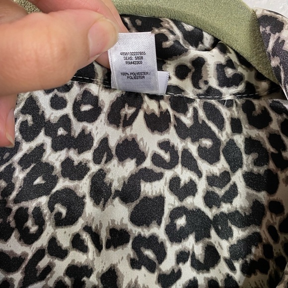 Pink K satin leopard print pajama set size L - Picture 4 of 9